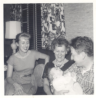 My mother, Nana, and F.G. holding me in their home in 1961.